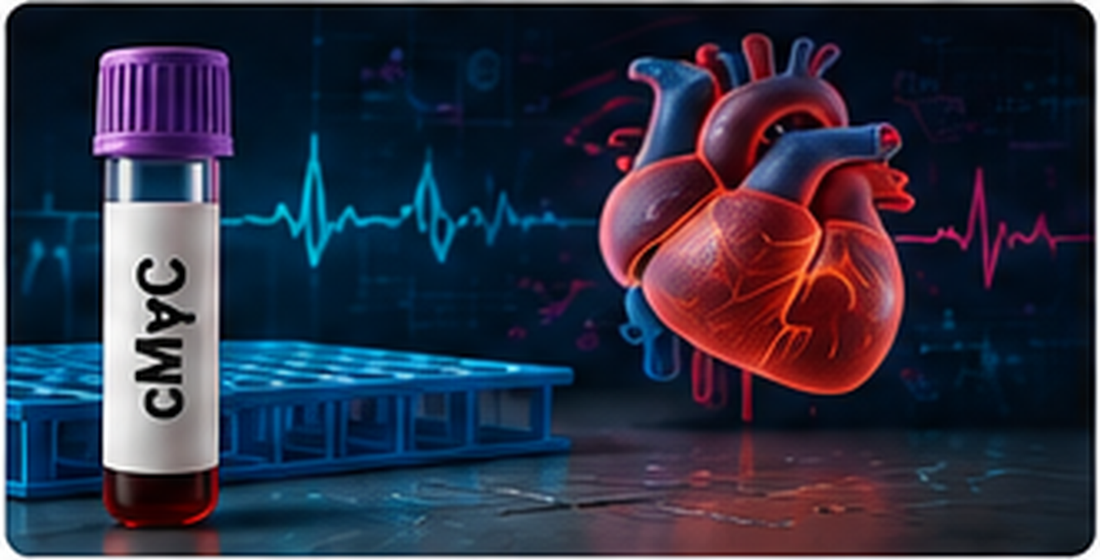 Scientific illustration for Soleil Research review of cardiac myosin binding protein C, cMyC, as a cardiovascular biomarker.