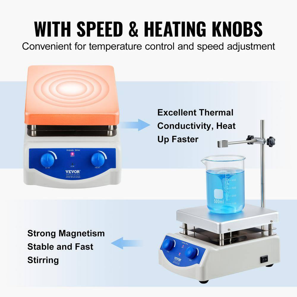 Magnetic Stirrer Hot Plate 2000 RPM with Stir Bar, 3000 Ml Lab Stirrers, Support Stand Stir Plate 500 W