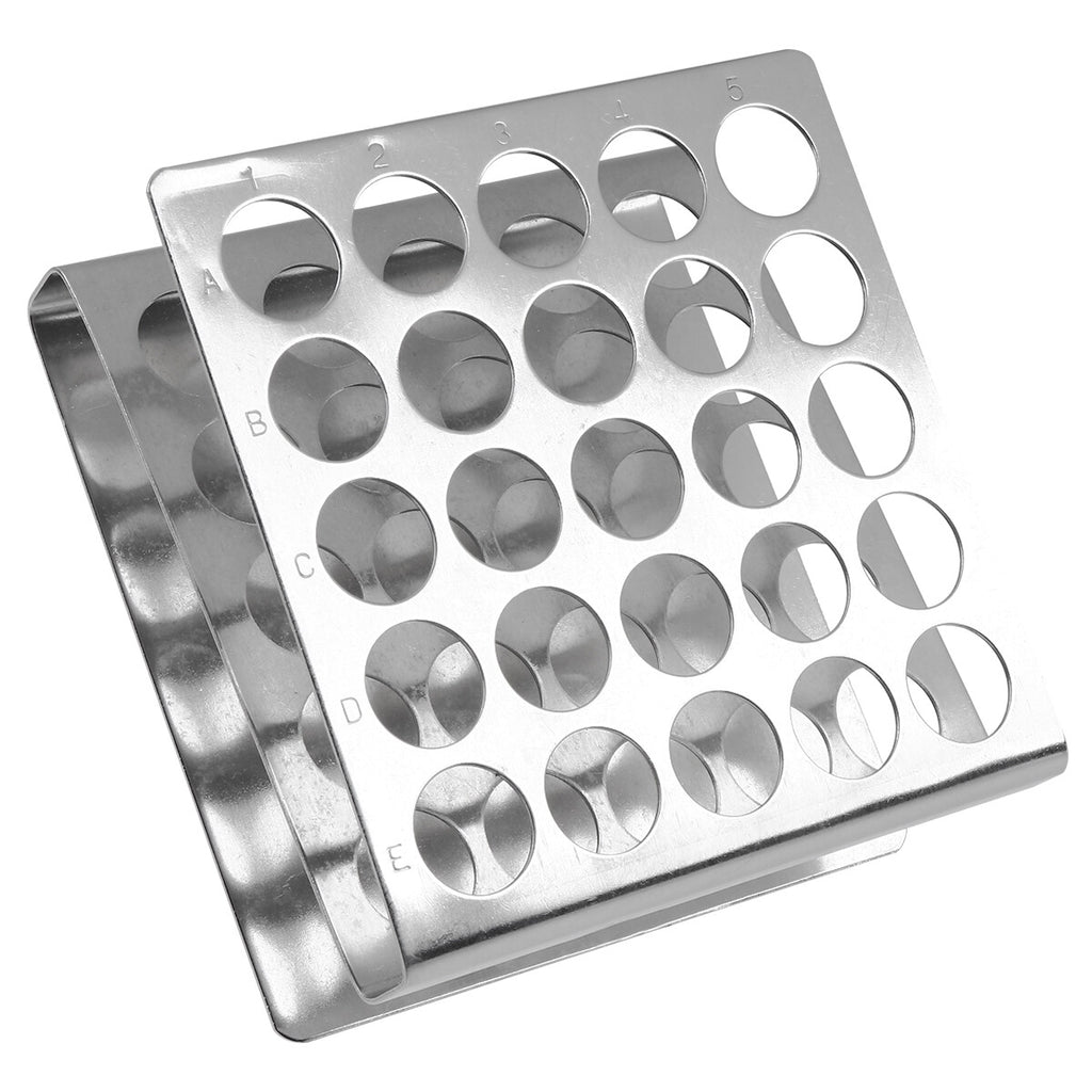 Stainless Steel Test Tube Rack 25 Holes Z Shape Lab Holder