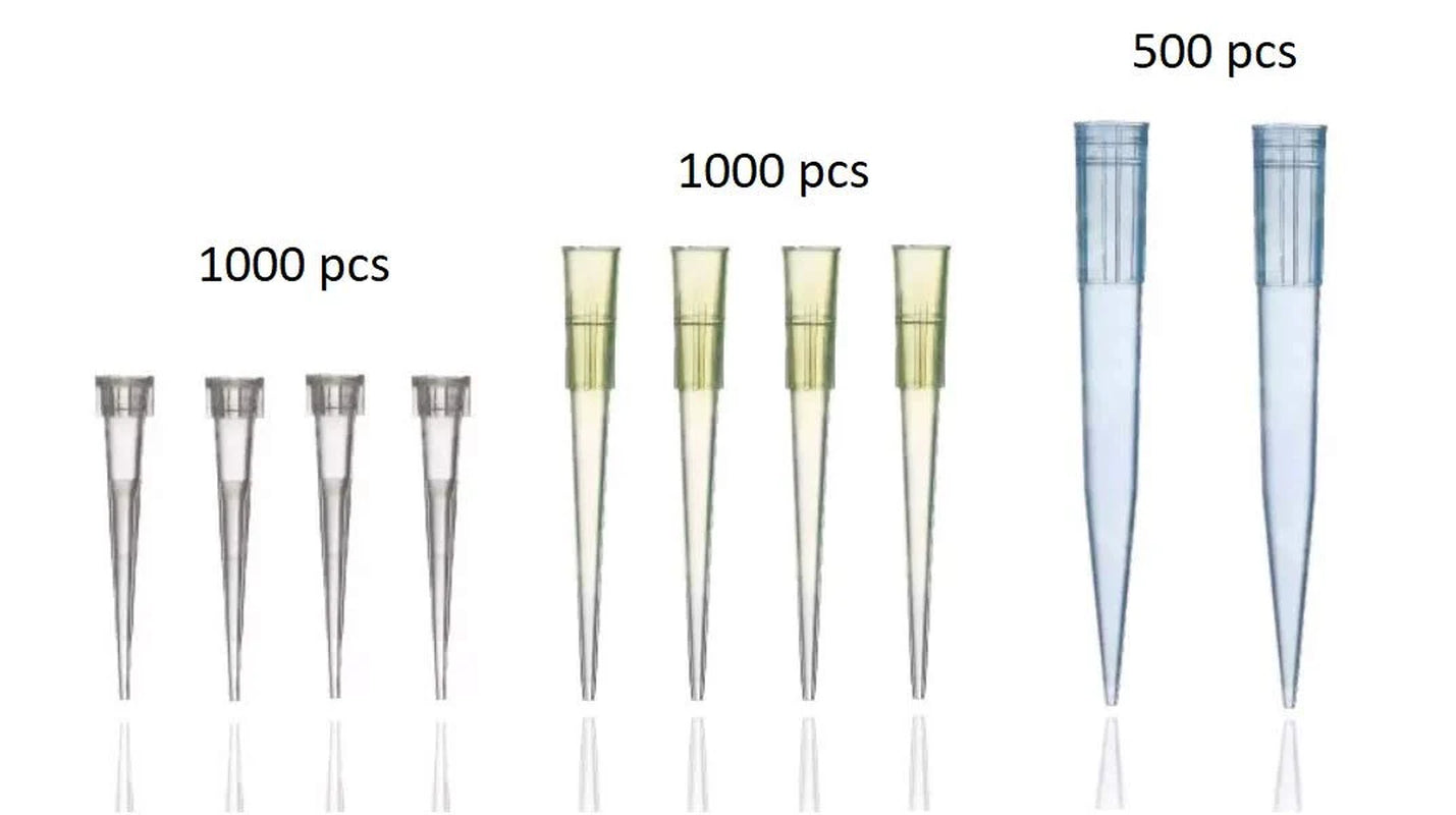 Laboratory Universal Pipette Tips Set with Racks: 10 Μl, 200 Μl and 1000 Μl