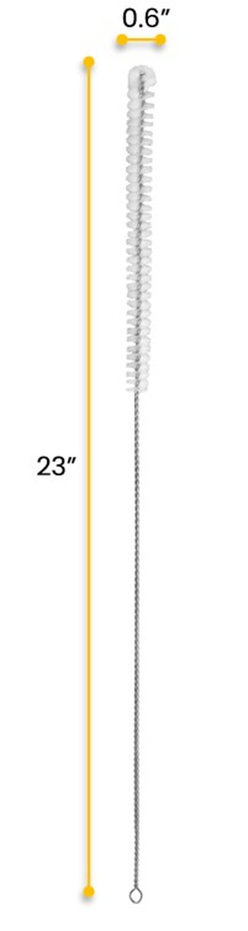 5PK Nylon Burette Cleaning Brushes, 23" - Twisted Stainless Steel Wire Handle - Ideal for 25Ml Burettes, Labware, Glassware, Tubes, Vents, Narrow Spaces -