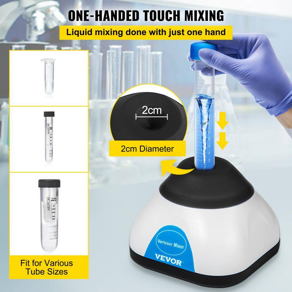 Vortex Mixer, 3000 RPM Mini Vortex Mixer Shaker, Touch Function Scientific Lab Vortex Shaker, up to 50 ML