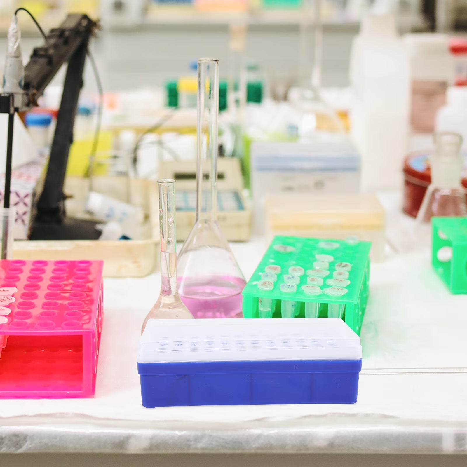 Laboratory Test Tube Rack Holder Pieces Plastic Lab Equipment Organizer