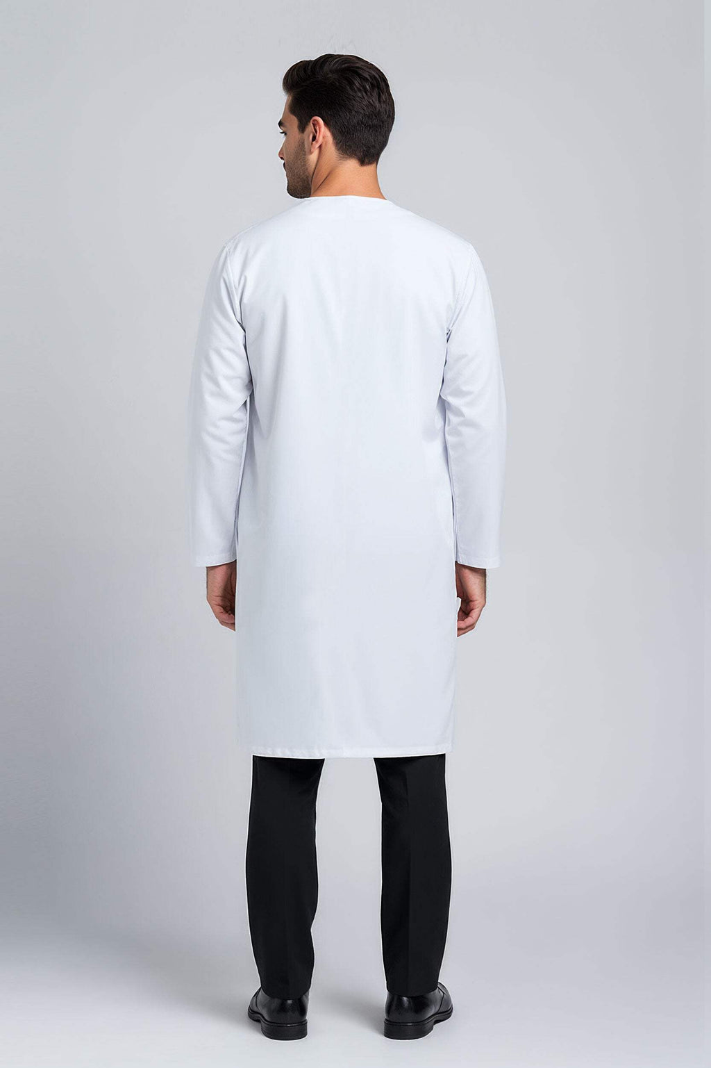 DR Unifroms® Unisex Collarless Lab Coat, White Medical Coat (60% Cotton, 40% Polyester)