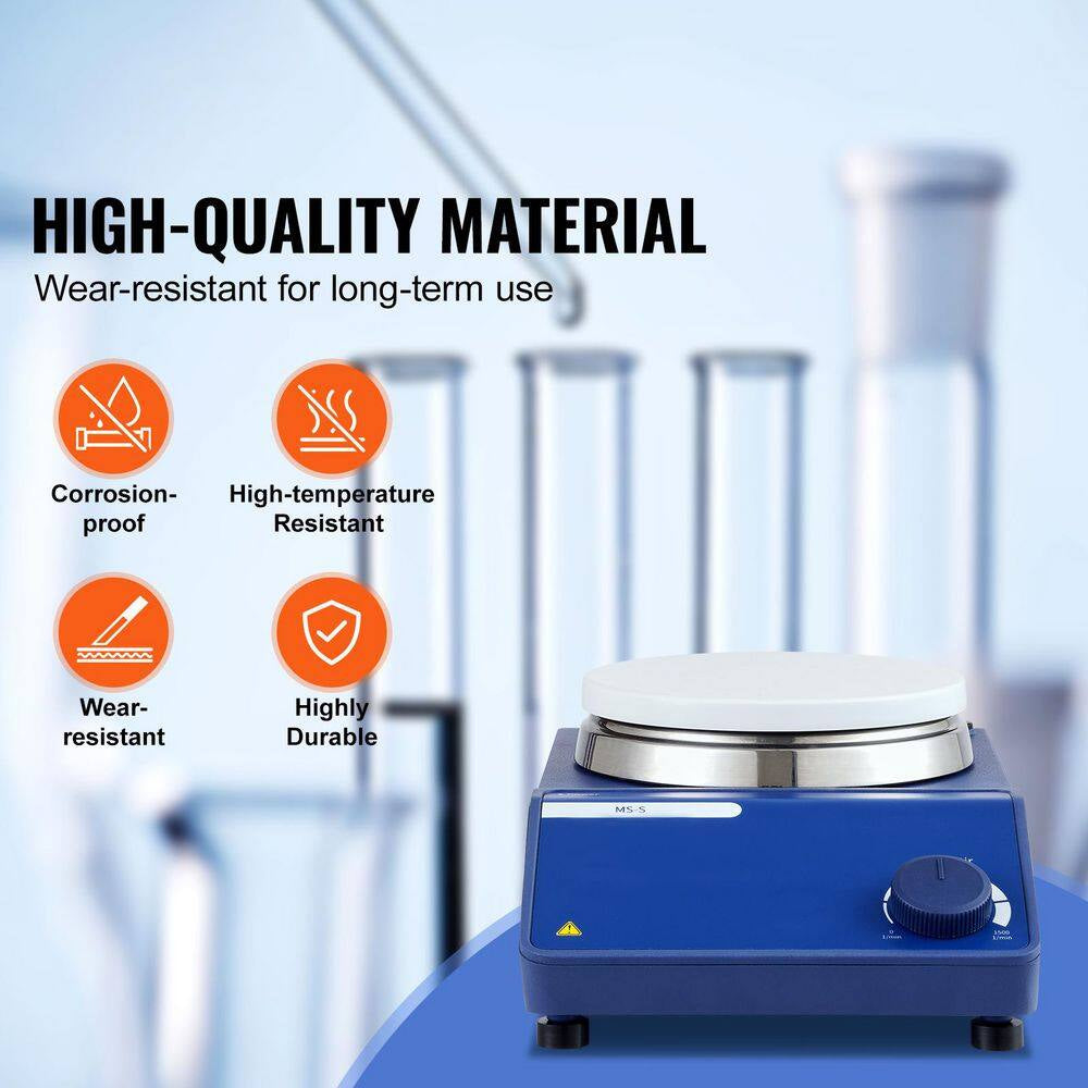 Magnetic Stirrer, 0-1500 RPM Stir Plate with Adjustable Speed Knob, 20 L Plate Stirrer Kit, Stir Bar Included