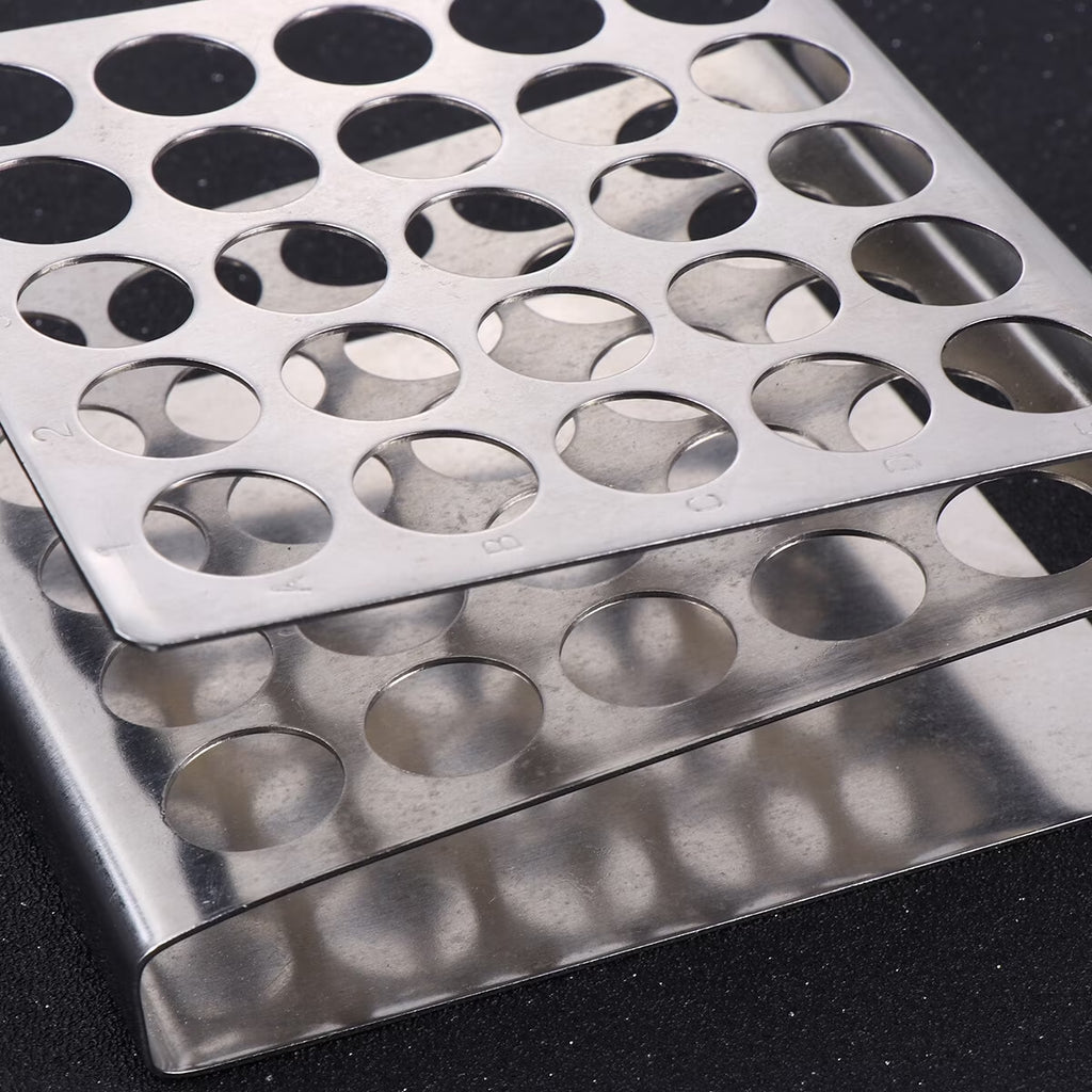 Stainless Steel Test Tube Rack 25 Holes Z Shape Lab Holder