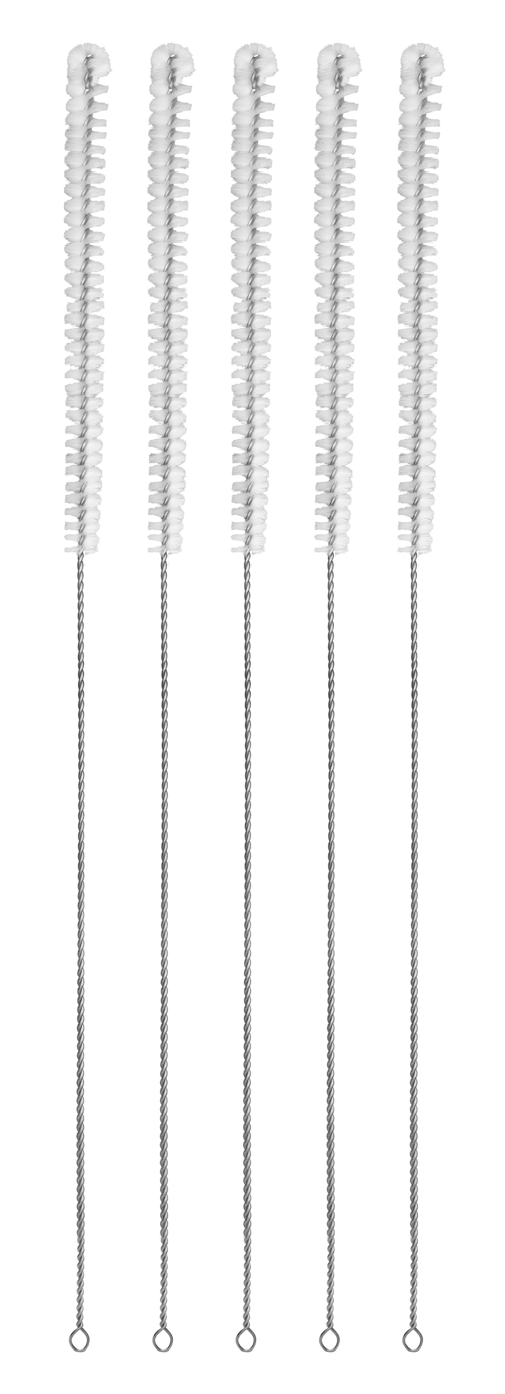 5PK Nylon Burette Cleaning Brushes, 23" - Twisted Stainless Steel Wire Handle - Ideal for 25Ml Burettes, Labware, Glassware, Tubes, Vents, Narrow Spaces -