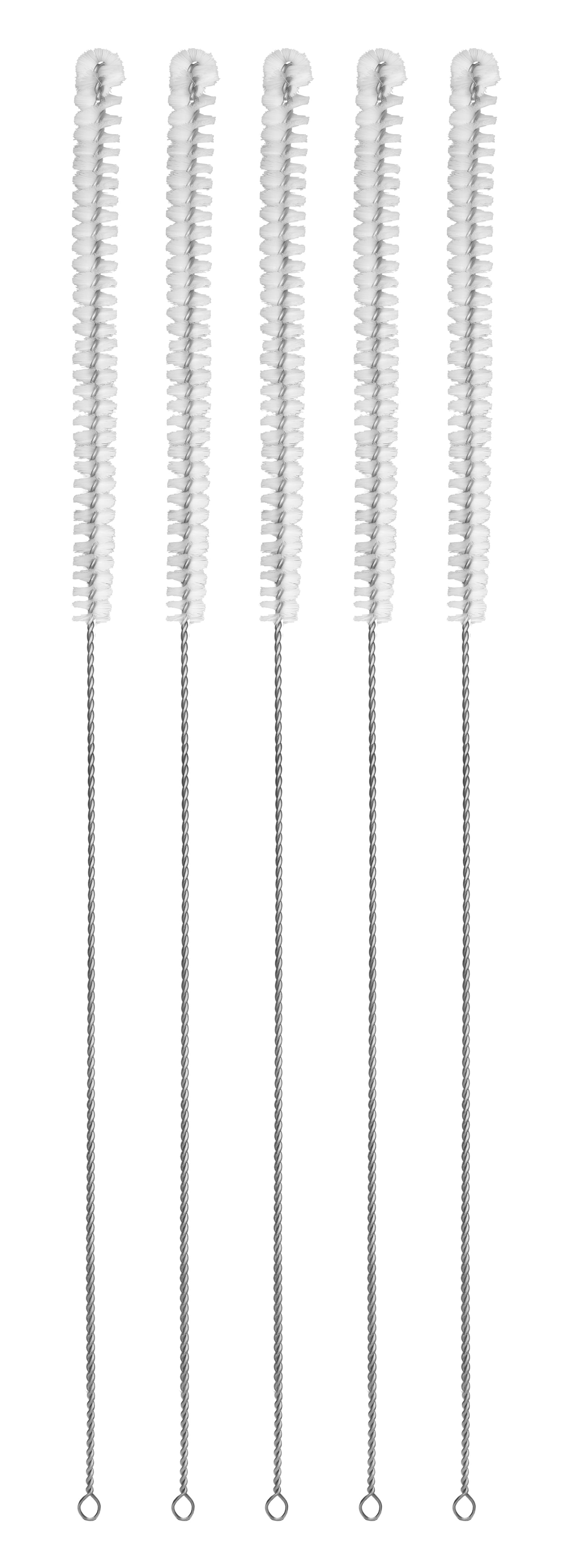 5PK Nylon Burette Cleaning Brushes, 23" - Twisted Stainless Steel Wire Handle - Ideal for 25Ml Burettes, Labware, Glassware, Tubes, Vents, Narrow Spaces -