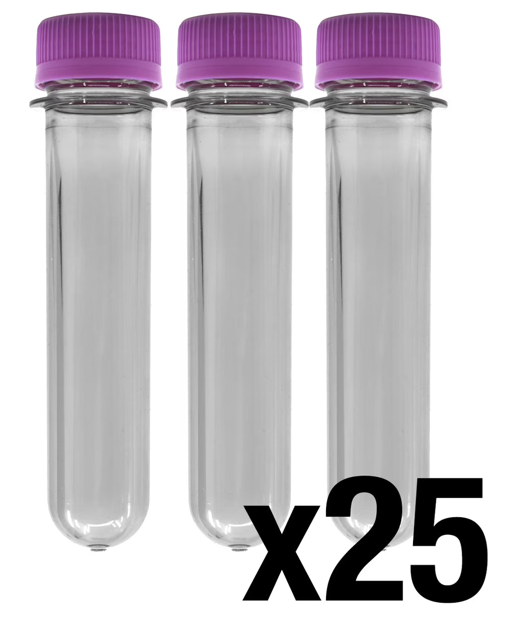 25PK Baby Soda Bottles with Caps, 25Ml - PET Plastic Test Tubes -