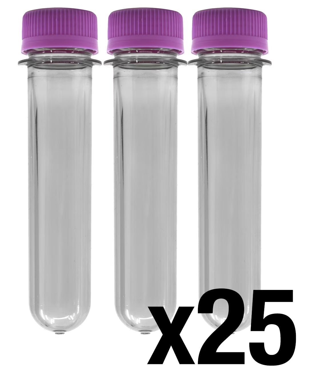 25PK Baby Soda Bottles with Caps, 25Ml - PET Plastic Test Tubes -