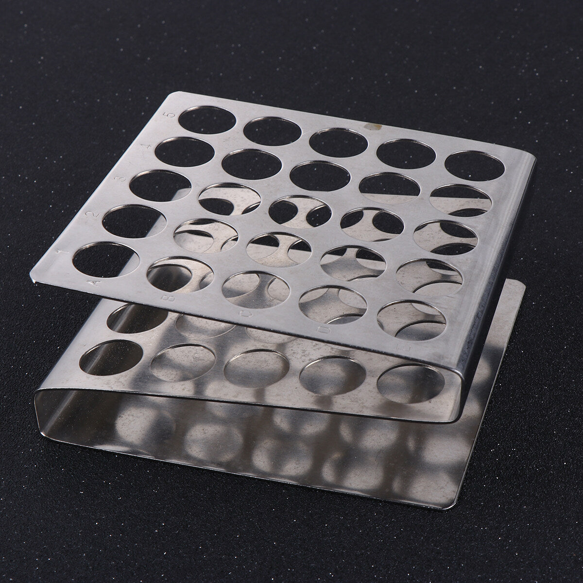 Stainless Steel Test Tube Rack 25 Holes Z Shape Lab Holder