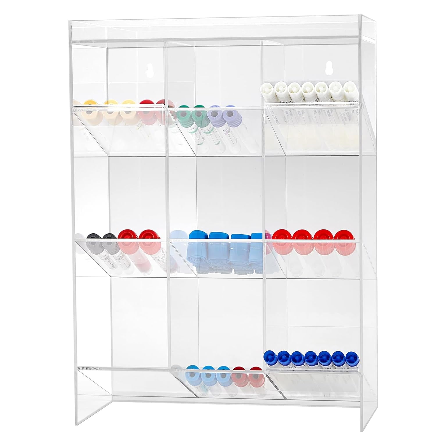 Acrylic Test Tube Rack 9-Compartment — Wall-Mount or Countertop