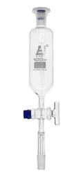 Dropping Funnel, 100Ml - Pressure Equalizing - Borosilicate Glass with 14/23 Plastic Stopper & PTFE Key Stopcock -