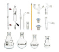 Advanced Organic Chemistry Distillation Glassware Set, 17 Piece, 22 Interchangeable Fittings, Borosilicate Glass