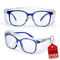 SAFE HANDLER Diamont Vented Clear Safety Glasses over Eyeglasses, 1 Pair, ANSI Z87.1, Impact Resistant Polycarbonate Lens, 99% UV Protection Goggles