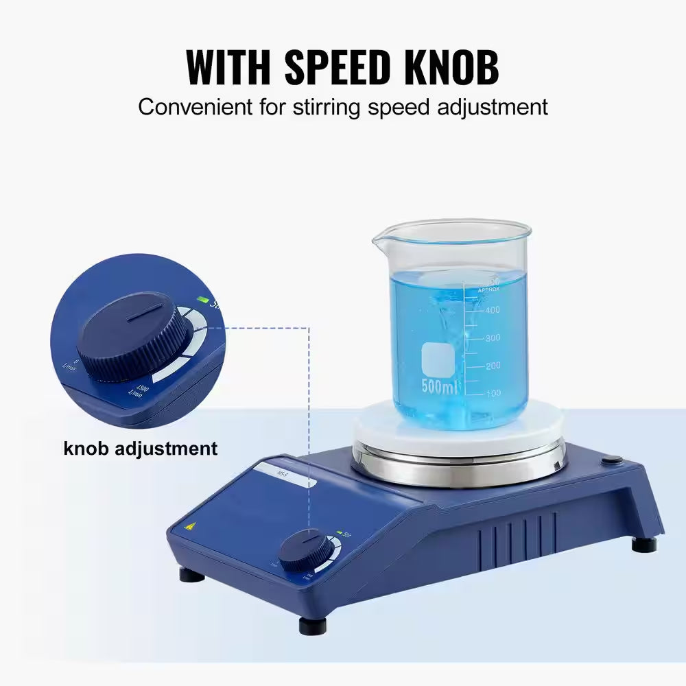 Magnetic Stirrer, 0-1500 RPM Stir Plate with Adjustable Speed Knob, 20 L Plate Stirrer Kit, Stir Bar Included