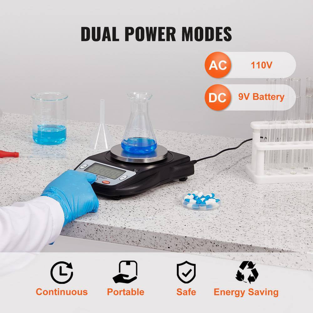 Analytical Balance, 600G X 0.01G Accuracy High Precision LCD Food Scale, 6 Units Conversion Electronic Scientific Scale