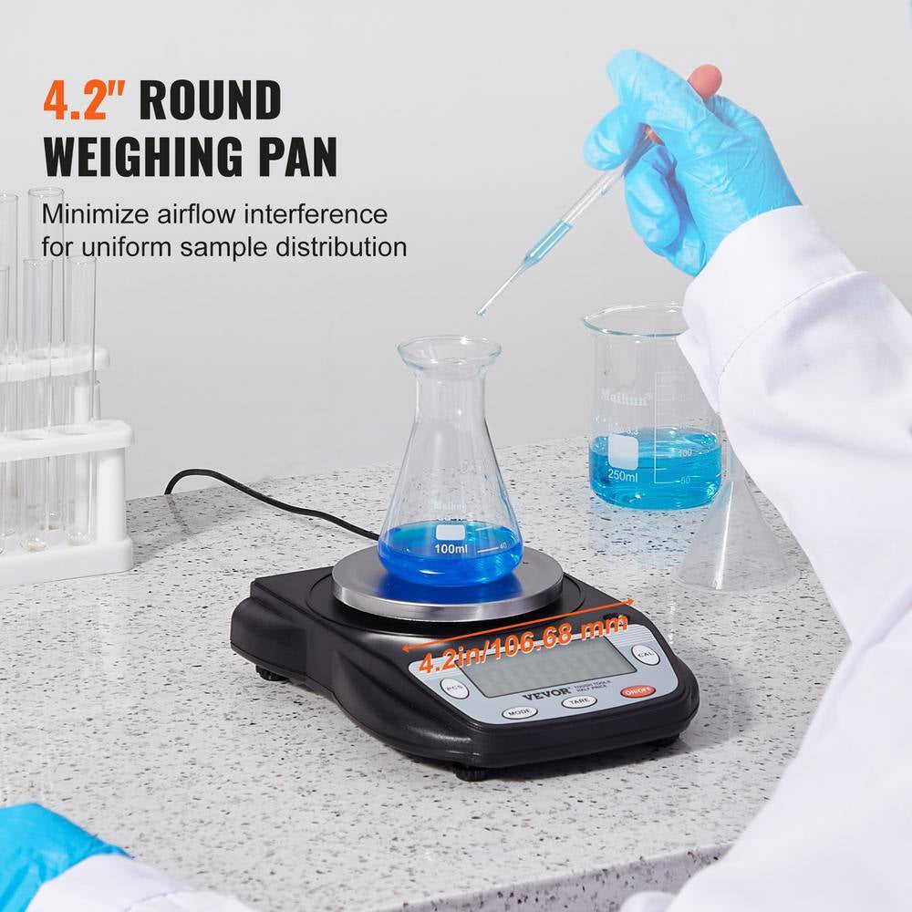 Analytical Balance, 600G X 0.01G Accuracy High Precision LCD Food Scale, 6 Units Conversion Electronic Scientific Scale