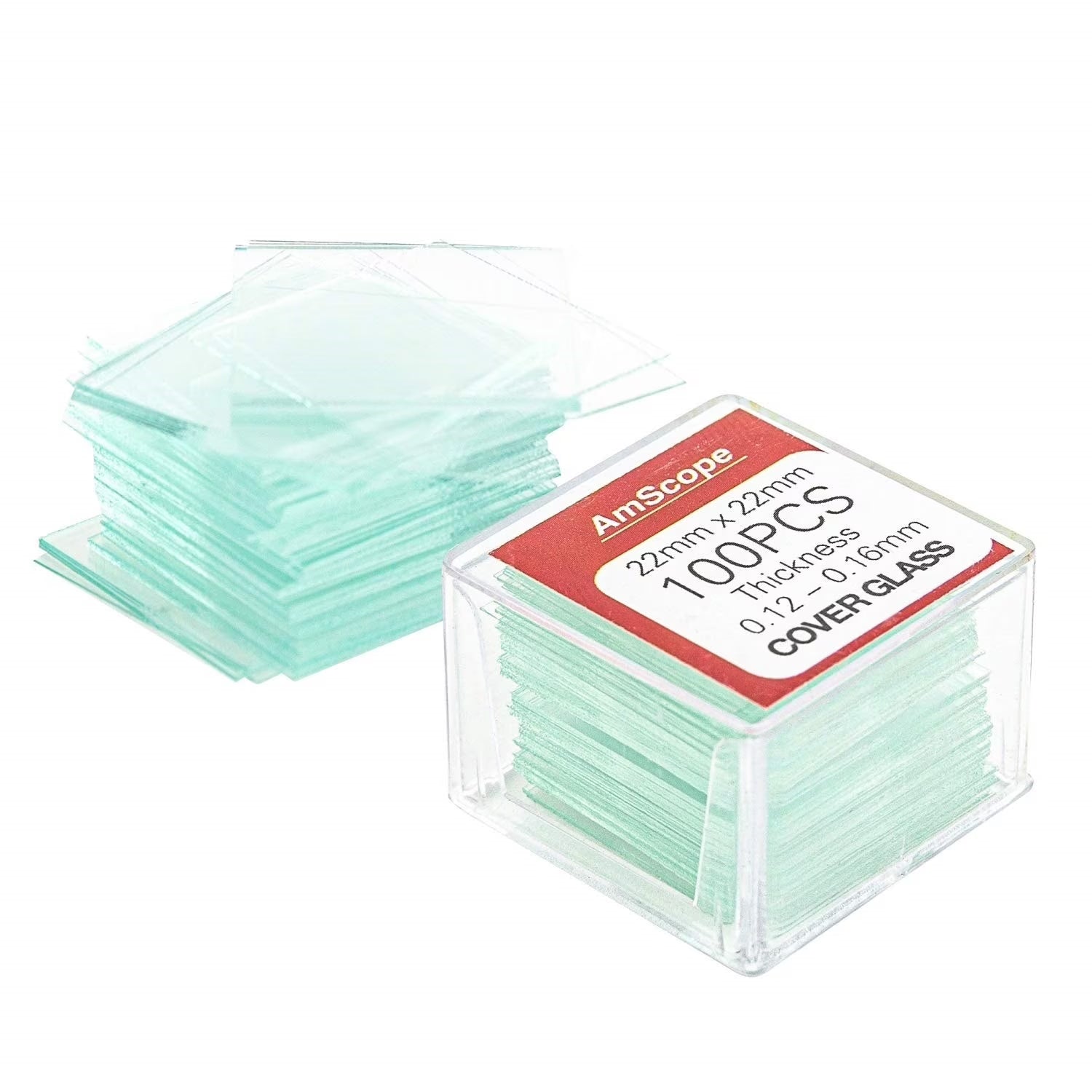 - Square Glass Microscope Cover Slips, 22Mm X 22Mm Cover Slides - Pack of 100 - CS-S22-100