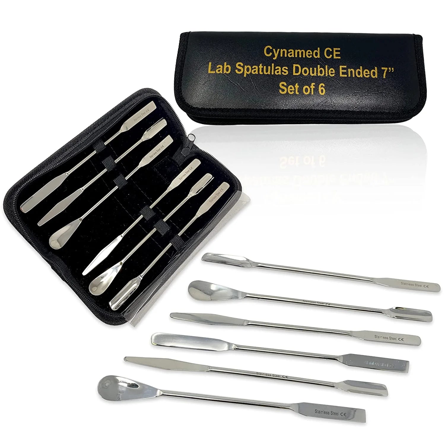Stainless Steel Double Ended Micro Lab Spatula Sampler Set of 6