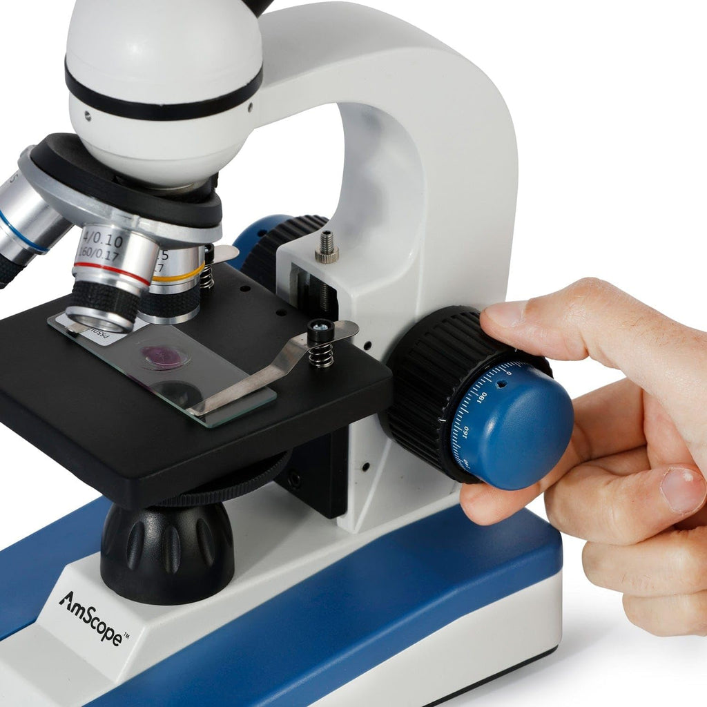 M150C / M150C-I 40X-1000X All-Metal Optical Glass Lenses Cordless LED Student Biological Compound Microscope