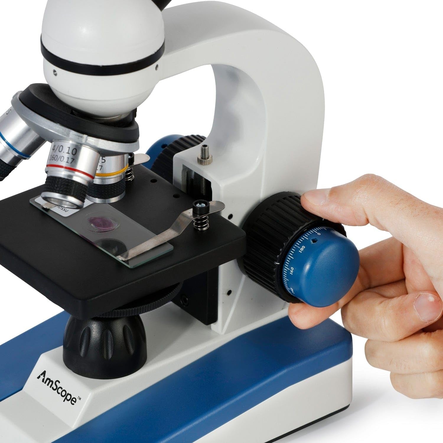 M150C / M150C-I 40X-1000X All-Metal Optical Glass Lenses Cordless LED Student Biological Compound Microscope