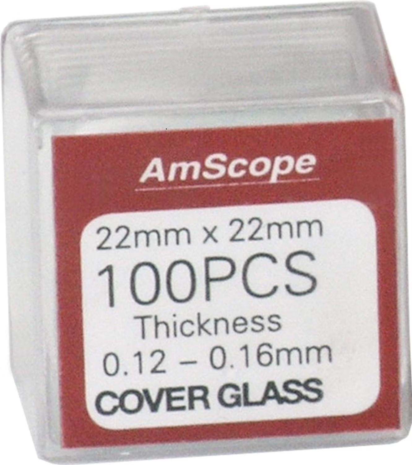 - Square Glass Microscope Cover Slips, 22Mm X 22Mm Cover Slides - Pack of 100 - CS-S22-100