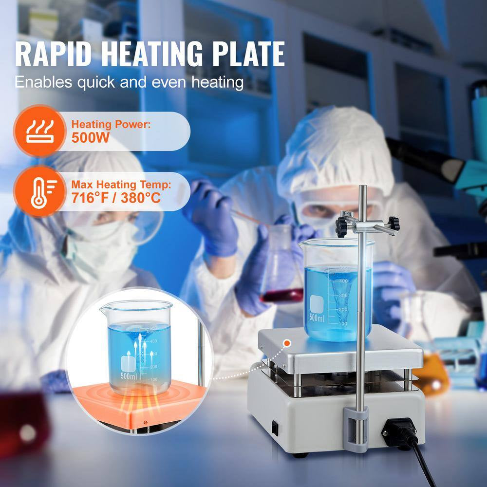 Magnetic Stirrer Hot Plate 2000 RPM with Stir Bar, 3000 Ml Lab Stirrers, Support Stand Stir Plate 500 W