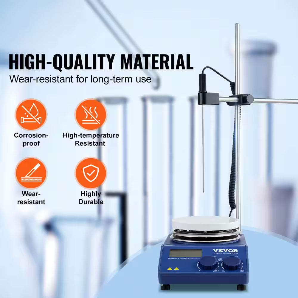 Magnetic Stirrer , 20L Lab Stirrers Hot Plate Stirrer with LED Screen, Support Stand and Stir Bars, Stir Plate 650W