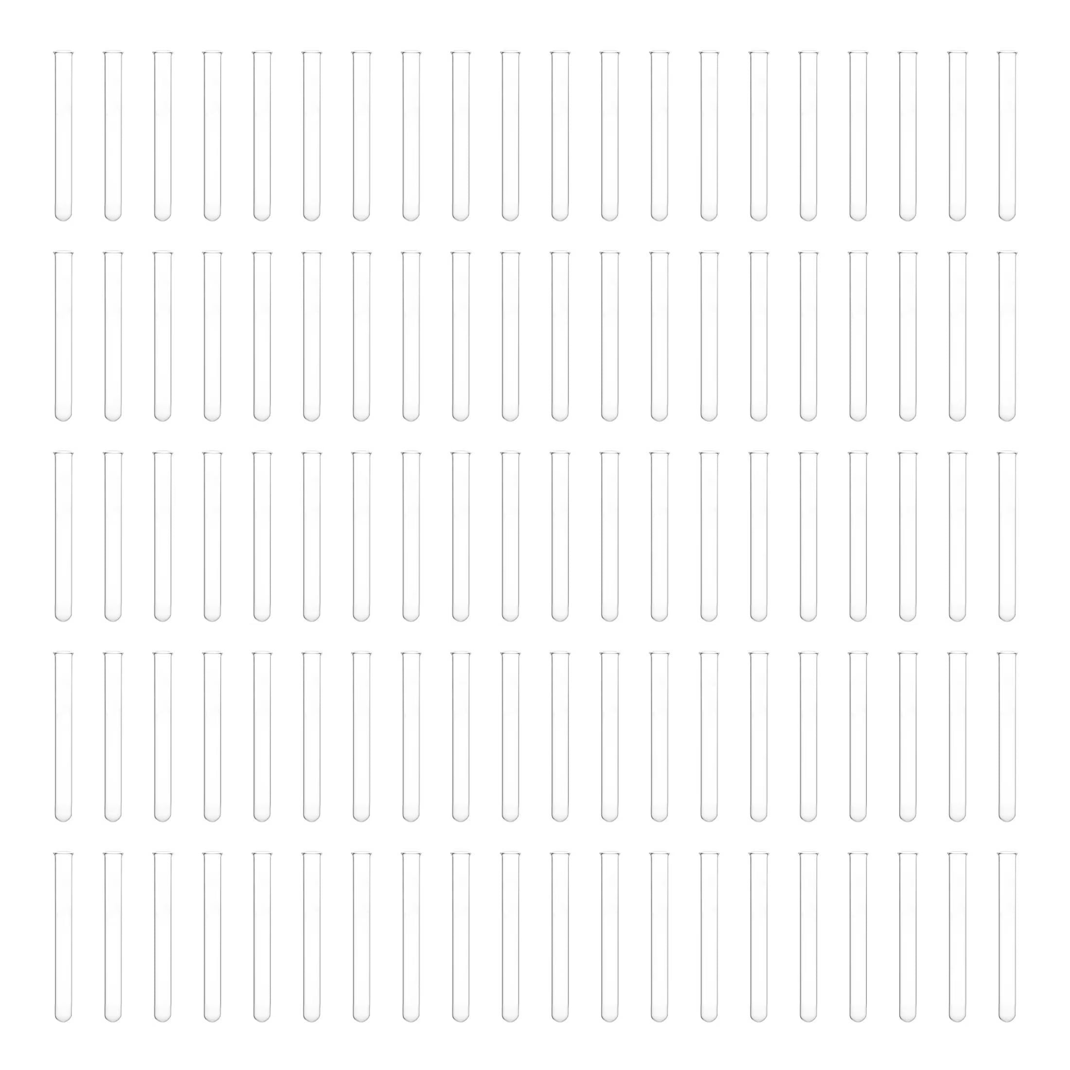 8Ml Heavy Wall Test Tubes with Beaded Rim - Pack of 100 - Borosilicate Glass, Durable Lab Glassware for Scientific Research and Experiments