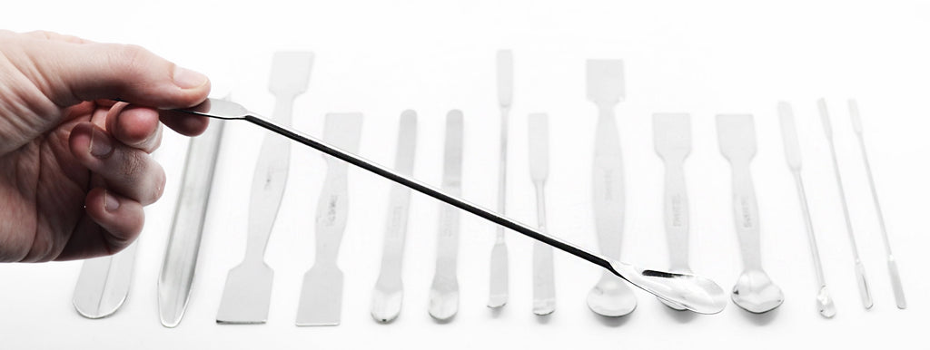 15 Piece Scoop & Spatula Set - Assortment - for Use in a Variety of Lab Applications - Stainless Steel -