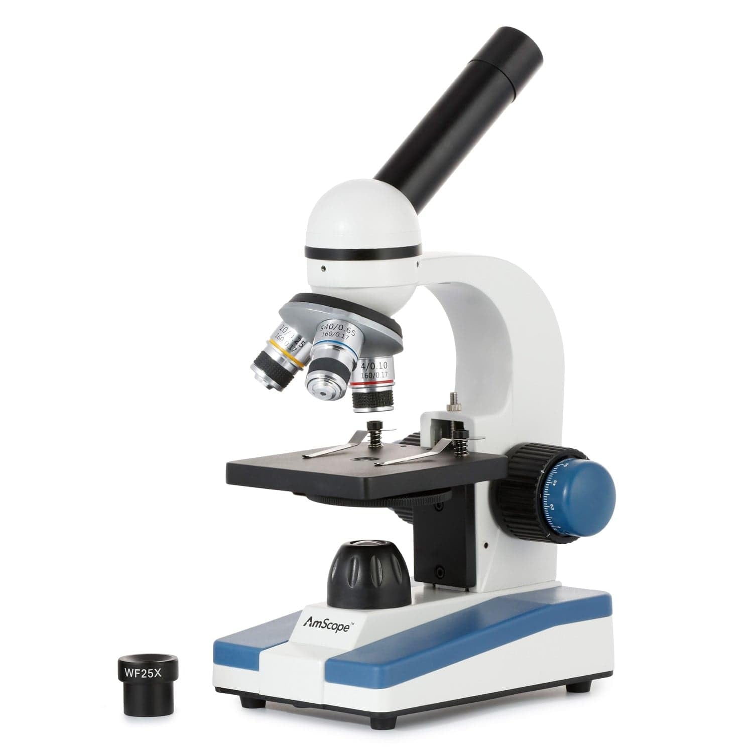 M150C / M150C-I 40X-1000X All-Metal Optical Glass Lenses Cordless LED Student Biological Compound Microscope