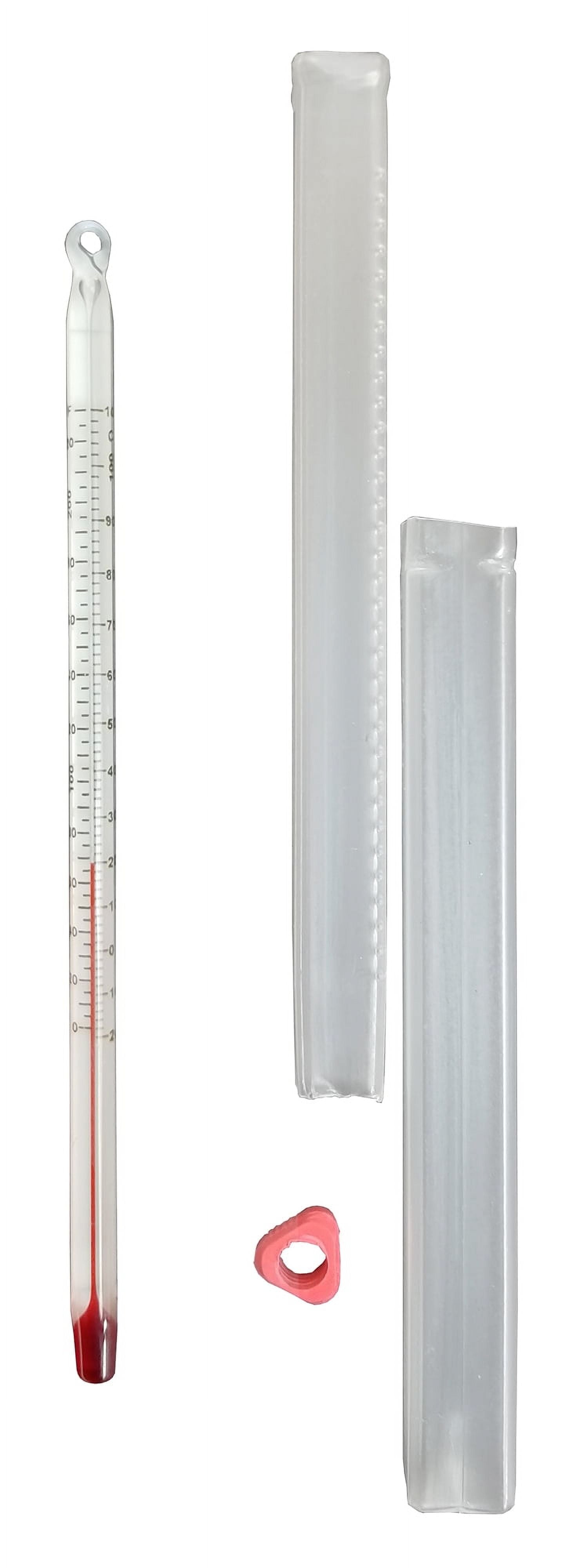 Thermometer Laboratory Red Alcohol Filled, Graduated -10 to 110C, White Back, Partial Immersion. Pack 10.